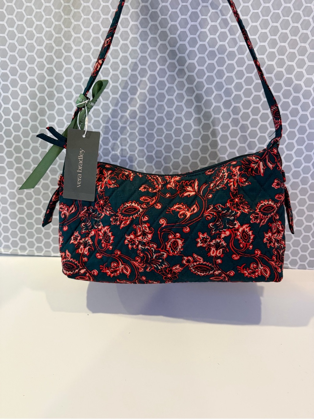 Vera Bradley Teal & Coral Quilted Shoulder Bag